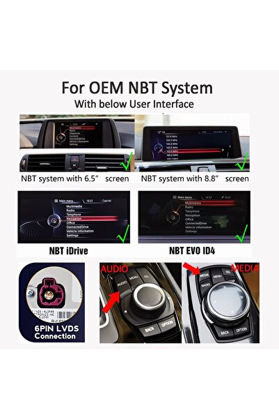 Choice جهاز فك تشفير لاسلكي BM-NBT لأنظمة أندرويد أوتو، متوافق مع سيارات BMW ...