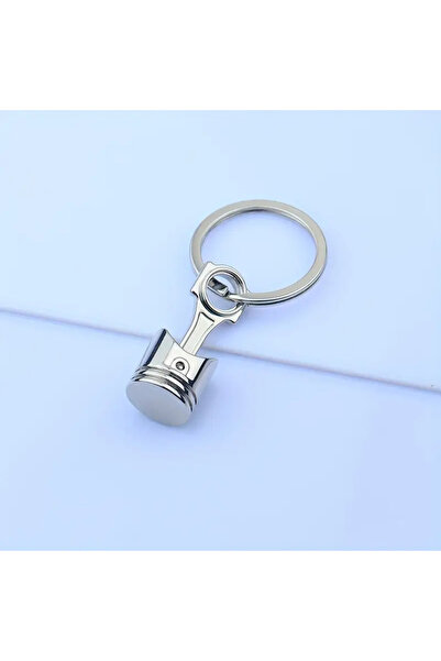 choice2 White 1 piece creative engine piston keychain car keychain pendant si...