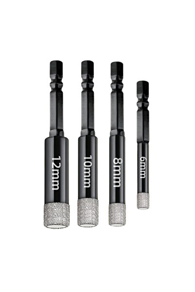 Choice مجموعة من 4 قطع من رؤوس حفر الماس الجافة الملحومة ذات الساق السداسية ل...