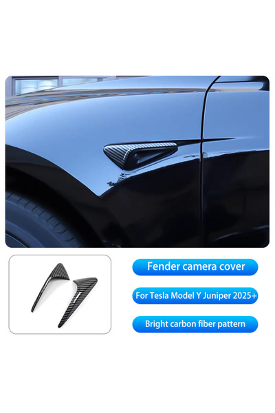 Choice غطاء كاميرا جانبية بنمط كربوني لامع من مادة ABS لسيارة تسلا موديل Y ال...