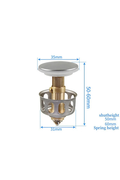 Choice 1PC Basin Drains Universal Metal Filter Valve Pop-up Drainer Waste Sto...