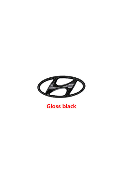 Hyundai 145mmX72mm 1Pcs Gloss Black ABS Car Logo Front Grille Decoration Stic...
