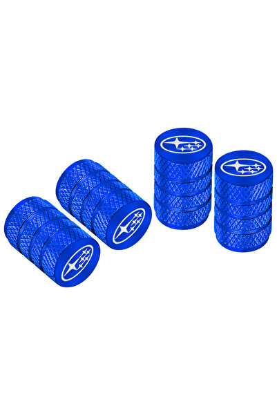 Choice غطاء صمام إطار سيارة معدني أزرق مكون من 4 قطع، مناسب لسيارات سوبارو فو...