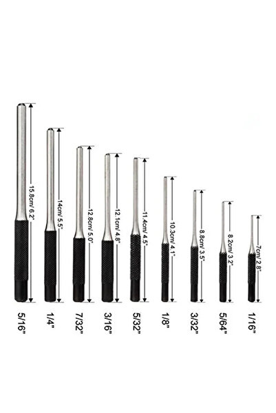 Choice مجموعة من 9 قطع من دبابيس فولاذية متعددة الأحجام برؤوس مستديرة، طقم أد...