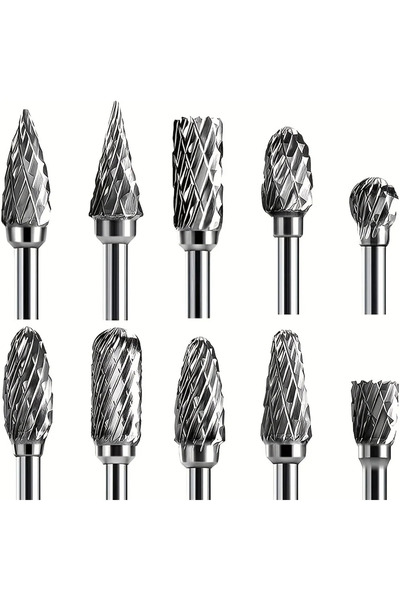 Choice 10Pcs Carbide Burr Set Compatible with Dremel 1/8" Shank 10PCS Die Gri...