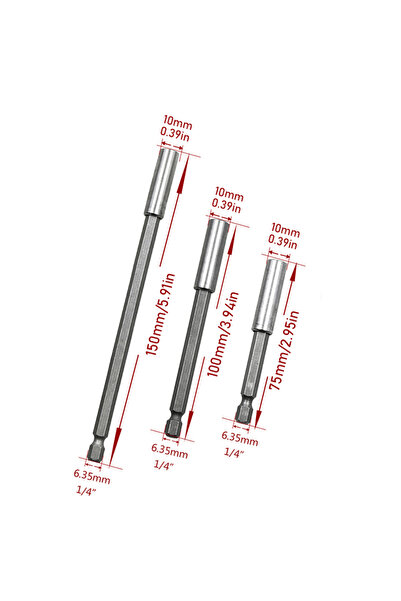 Choice4 3pcs 75 100 150 1pc/3pcs 1/4" Hex Shank Screwdriver Bit Holder Magnet...