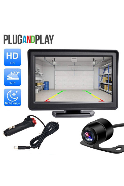 Choice شاشة LCD عالية الدقة مقاس 4.3 بوصة للكاميرا الخلفية للسيارة، سهلة التر...