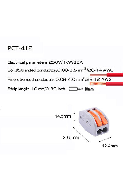 Choice9 30 قطعة 412 30/100 قطعة موصل طرفي سلك كهربائي أسود سريع عالمي ذراع تو...