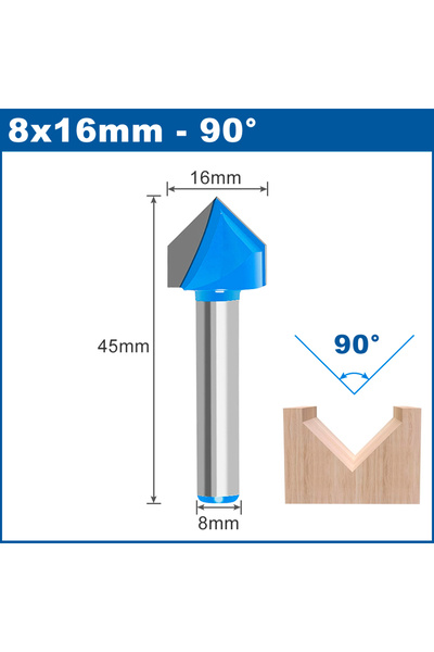 Choice3 8x16x90D CMCP قطعة واحدة لقمة نقش ثلاثية الأبعاد على شكل حرف V ساق 8 ...
