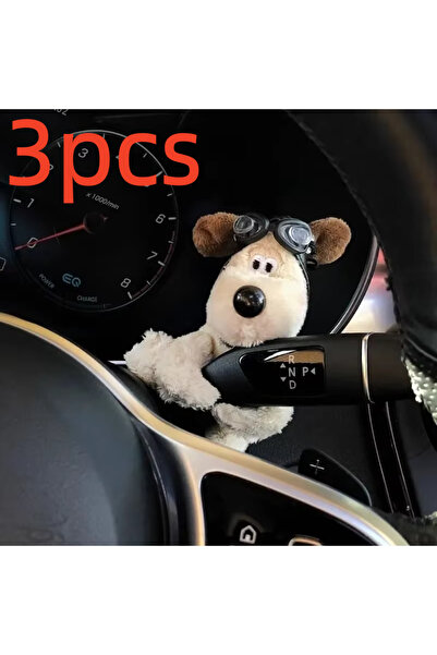 Choice 3 قطع من زينة جرو قطيفة على شكل كلب، لتزيين مفتاح إشارة الانعطاف في ما...