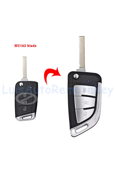 Choice1 with HU162T blade 3 Buttons Modified Case Flip Remote Car Key Fob She...