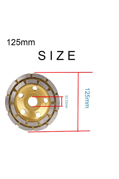Choice قرص تجليخ ماسي كبير ذهبي 125 مم، مناسب لطحن الأحجار والخرسانة، وطحن ال...