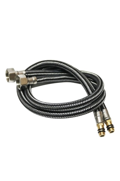 Choice 1pair 60cm G1/2 Tube Pipe Hose Stainless Steel Nylon Braided Silicone ...