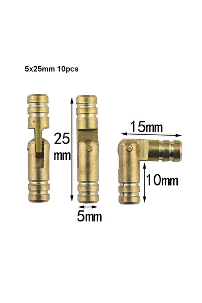 Choice Gold 5x25mm 10pcs 10Pcs Brass Barrel Hinges, Concealed Hidden Cylinder...