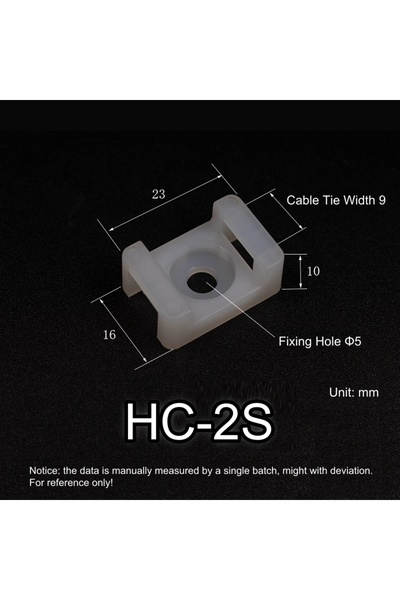 Choice7 حامل ربطات كابلات بلاستيكي أسود HC-2S، 100 قطعة، مثبت ببراغي، للوحة ا...