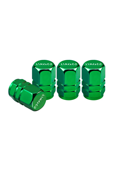 Choice أغطية صمامات إطارات عجلات السيارات من سبائك الألومنيوم، 4 قطع، لون أخض...