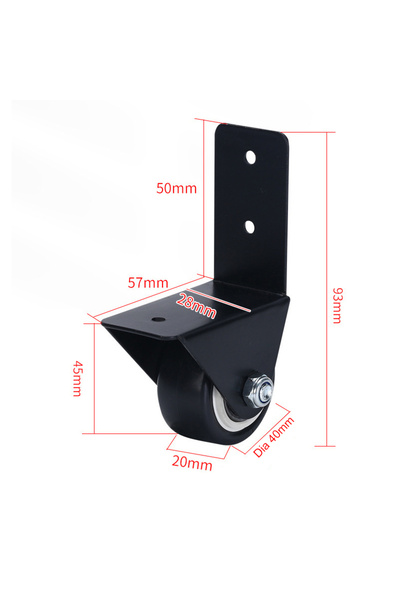 Choice 1.5 inch 4Pcs L-Shaped Bracket Casters Wheels ,Furniture Caster,with S...