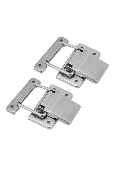 Choice Silver 2pcs Stainless Steel Latch Hasp Hardware Cabinet Case Spring Lo...