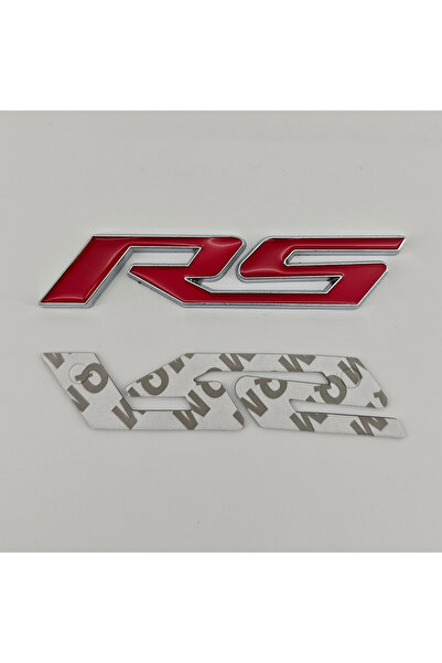 Choice9 ملصق شعار RS ثلاثي الأبعاد معدني باللون الأحمر الكرومي، شعار SS RS لل...