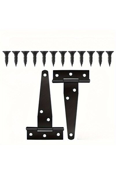 Choice مجموعتان من مفصلات على شكل حرف T سوداء شديدة التحمل - مفصلات معدنية عل...