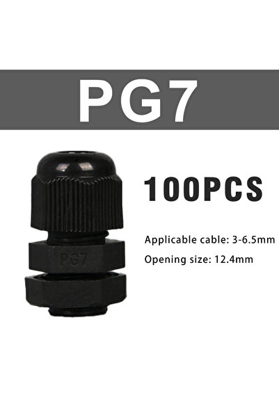 Choice5 Black PG7 100PCS PG7 PG9 PG11 PG13.5 Waterproof Cable Gland Nylon Whi...
