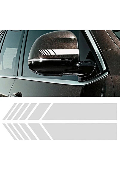 Choice ملصقات بيضاء مخططة للسيارة، مرايا الرؤية الخلفية، ملصقات فينيل عاكسة، ...