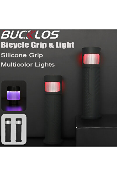 BUCKLOS BLACK Silicone Mtb Grips with Light Soft Bike Handle Shock Absorption...