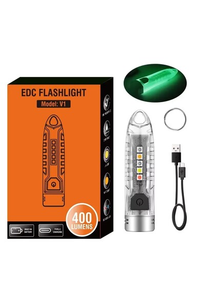 Choice مصباح يدوي فلورسنت BORUiT V1 بقوة 400 لومن، مزود بإضاءة LED فوق بنفسجي...