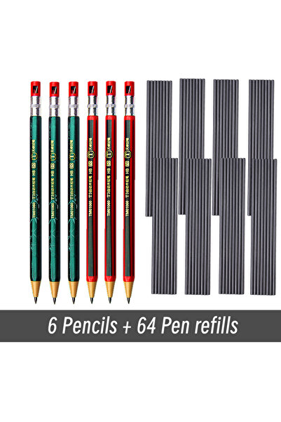 Choice مجموعة أقلام رصاص ميكانيكية 2.0 مم، لون أحمر/أخضر/عبوة إعادة تعبئة 64،...
