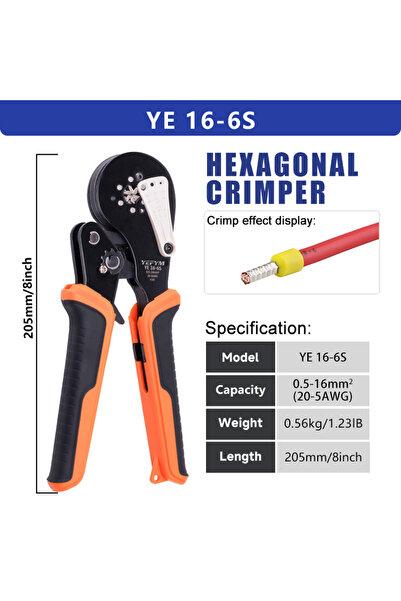 Choice15 مجموعة كماشة تجعيد أطراف الأنابيب YE 16-6S يدوية محمولة للتجعيد البا...