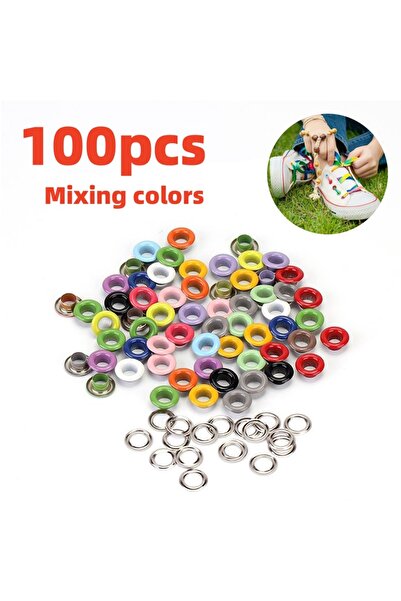 Choice Colour100pcs 100 Sets Multicolor Metal Eyelets Grommet Ring With Washe...