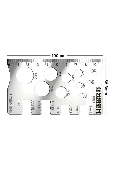 Choice مسطرة قياس لولبية من الفولاذ المقاوم للصدأ، مقاس متري، من M3 إلى M18، ...
