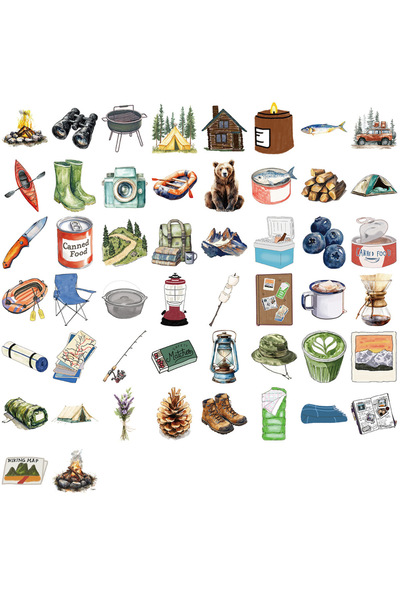 Choice 50 قطعة من ملصقات جرافيتي كرتونية بألوان مائية للتخييم في الهواء الطلق...