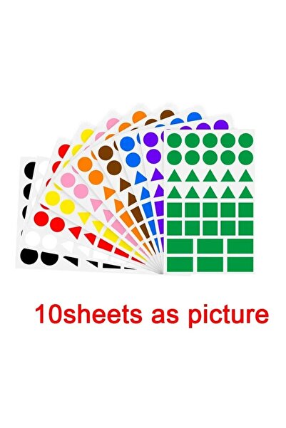 Choice ١٠ أوراق ملصقات أشكال هندسية للأطفال والطلاب، تتضمن مثلثات ومستطيلات و...