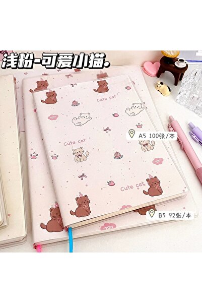 Choice دفتر ملاحظات جديد وردي اللون بتصميم قطة لطيفة، عالي الجودة، برسومات كر...