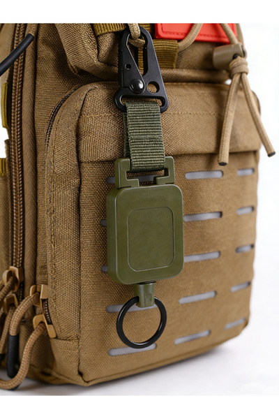 Choice سلسلة مفاتيح خضراء اللون من روديا، مزودة بإبزيم تلسكوبي سهل السحب، بتص...