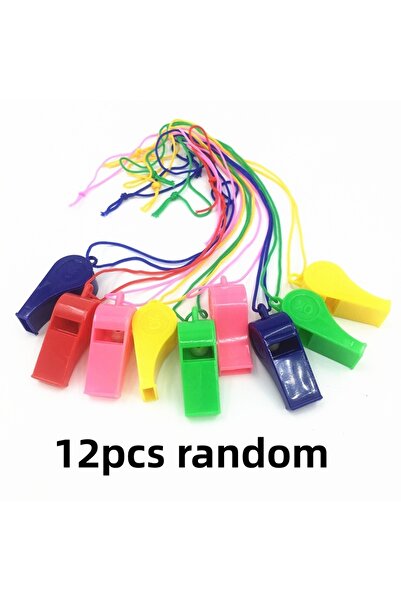 Choice 12pcs random 12/24pcs Whistle Toy Referee Whistle Fan Whistle with Rop...