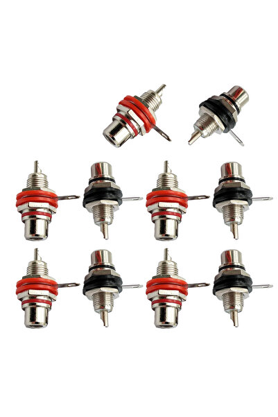 Choice 10pcs Red Black S 10 Pcs Solderable RCA Panel Mount Female Jacks Sket ...