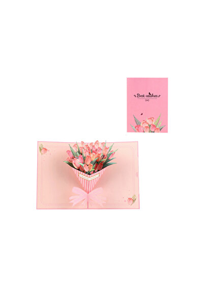 Choice HK-379 1 Tulip Bouquet Mother's Day Greeting Card, Beautiful Greeting ...
