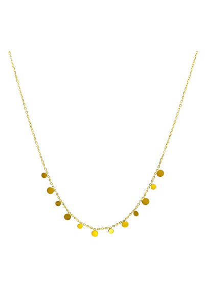 Rao Collection Colier cu Lună și Stea, Oțel Placat cu Aur de 18K