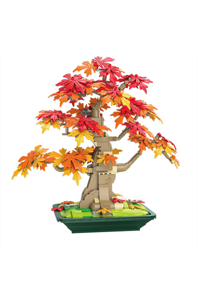 Choice مجموعة مكعبات بناء نباتات جاكي بدون علبة، نموذج شجرة قيقب بونساي للتجم...