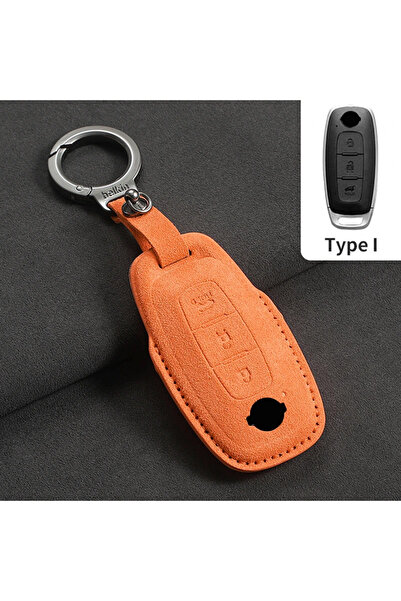 Choice12 غطاء حماية لمفتاح السيارة عن بعد من جلد الغزال البرتقالي I1 3 Butt، ...