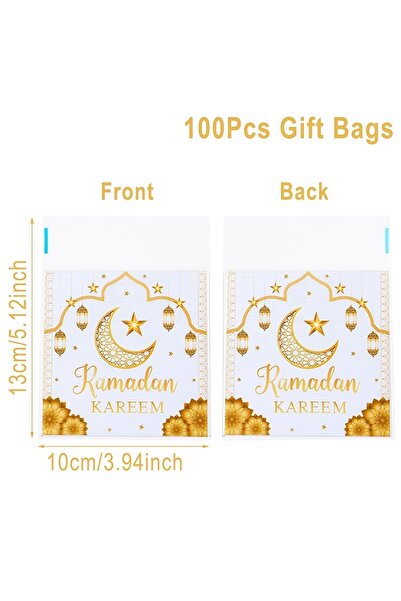 Choice Z0349-02 50/100Pcs Eid Mubarak Candy Cookie Bag Plastic Moon Star Gift...