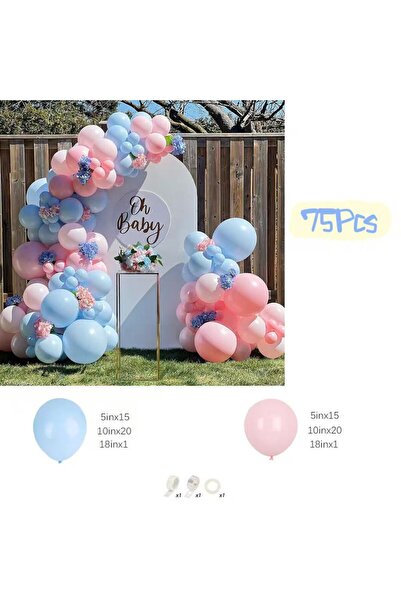 Choice Other BL5012291-75Pcs 75Pcs Macaroon Pink and Blue Balloon Garland Arc...