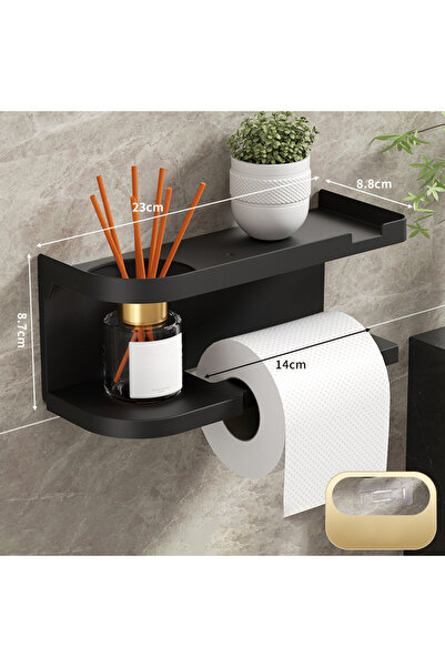 Choice حامل ورق تواليت A4 بدون حفر مع رف - منظم حمام يُثبت على الحائط للمنادي...