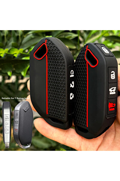 Choice غطاء مفتاح سيليكوني بـ 7 أزرار (قطعة واحدة) أو 5/6/7 أزرار لسيارات كيا...