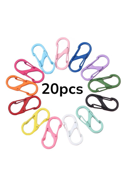 Choice1 20 قطعة - لون عشوائي، 20 قطعة مشبك باب مزدوج الأطراف على شكل حرف S، م...