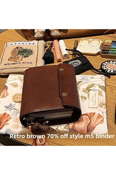 Choice غلاف فقط - قطعة واحدة من مجلد جلدي بني عتيق M5 مصنوع يدويًا، ثلاثي الط...