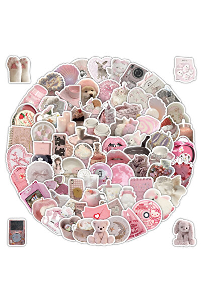 Choice 103 قطعة من ملصقات كوكيت الجمالية باللون الوردي الباستيل - ملصقات مقاو...