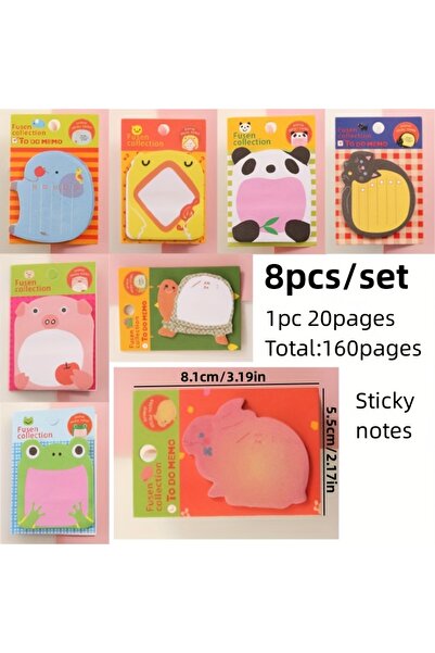Choice 8pcs 8Pcs/set Creative Stationery DIY Cute Animal Series Paper Memo Pa...